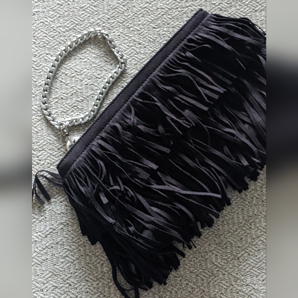 Express Black Fringe Bag